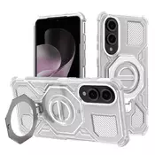 Hibridni ovitek Carbon Shield Pro za Samsung Galaxy S25 Edge - white transparent