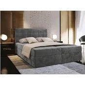 Oblazinjena postelja boxspring GLORIEN VELVET 140x200 cm siva Vzmetnica: Vzmetnica Bonell
