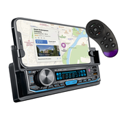 12V 1DIN Mobilni auto radio 4x50W MP3 2x USB SD Bluetooth pametni držac CRNI PETAK