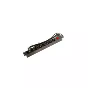 MIRSAN Razvodni panel 220V 19/1U sa 8 uticnih mesta 1.8m