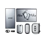 YOOSE Mini 2.0 komplet - brivnik in prirezovalnik, srebrn