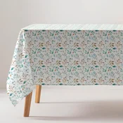 Nikcorp Bombažna pravokotna prt brezčuten madeži, vodoodporen premaz 140x300 cm, cvetlični akvarelni vzorec, 80% bombaž 20% poliester, 215 g/m2, Oeko-Tex Standard 100, etui z zadrgo