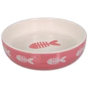 Magic cat Keramična skleda MAGIC CAT z vzorcem rib, roza, 13 cm, 0,26 l