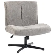 Homestar Naslanjač zaokretni baršunasti tapecirani lounge stolac 63x75x82-90 cm sivi