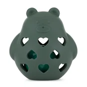 PETITE&MARS Igrača silikonska z ropotuljo Bear Basil Misty Green 0m+