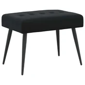 vidaXL Klop s gumbnim oblazinjenjem Črna 60 x 40 x 45 cm Žamet