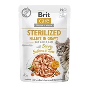 Brit Care Cat Fillets in Gravy Sterile. Losos in tuna 85g