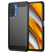 TPU gel ovitek Brushed Carbon za Xiaomi Poco F3/Mi 11i - črn
