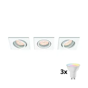 Philips 50193/31/PN - Komplet od 3 LED RGBW, prigušivo ugradno stropno svjetlo 1xGU10/4,8W/230V, bijela + s daljinskim upravljacem