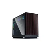Računalniško ohišje Lian Li DAN Cases A3 Wood, kaljeno steklo, Micro-ATX, črno