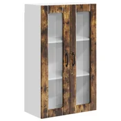 Vidaxl Stenski stekleni omarica LUCCA Dimljen hrast 60 x 31 x 100 cm