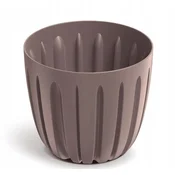 Prosperplast Plastični cvetlični lonček z žlebljenim pokrovom, rjava marsala, 16,8 cm Wario