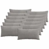 vidaXL Prevleka za blazino 12 pcs ALMELO Svetlo siva 40 x 80 cm