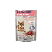 Premiere Cat Meat Menu Kitten Goved&Puranja srca 85 g vrečka