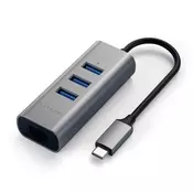 Satechi USB-C cvorište, 3 x USB-A, Ethernet, Space Grey