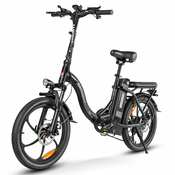 Samebike SAMEBIKE CY20: 350W motor, 20-palčne pnevmatike, hibridno električno zložljivo mestno kolo z 36V litij-ionsko baterijo in okvirjem iz visokoogljikovega jekla Black, (21124178)