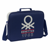 Školska torba Benetton Varsity Siva Mornarsko plava 38 x 28 x 6 cm