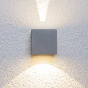 Lucande LED zunanja stenska svetilka Jarno, srebrna, kovina, 9cm - Sodobni - srebro