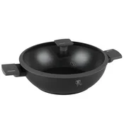 Berlingerhaus WOK ponev s titanovim premazom in pokrovom, 30 cm, kolekcija Antracit