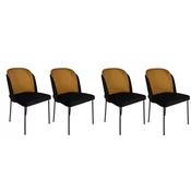 Conceptum Hypnose Set 4 trpezarijske stolice Dore Kaki-Crni