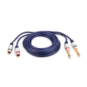 shumee Kabel 2x jack 6.3 mono vtič - 2x RCA cinch vtič vitalco kabel 2x jack 6.3 mono vtič - 2x RCA cinch vtič vitalco 7,5 m (MK50-1)