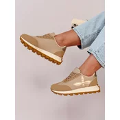 Sportowe sneakersy damskie FLEXIMOT beżowe Dstreet