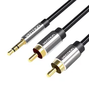 Vention Avdio kabel 3,5 mm na 2x RCA Vention BCFBI 3 m črn