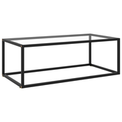 Stolic za kavu crni s kaljenim staklom 100 x 50 x 35 cm