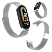 Kovinski pašček za Xiaomi Mi Band 8 9 10 zapestnico in uro, srebrn