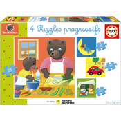 Puzzle Petit Ours Brun Progressive Educa 12-16-20-25 dielov od 5 rokov EDU19884