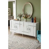 Hanah Home komoda Ilay 150, 150 cm, bela / srebrna