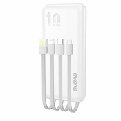 DUDAO prenosna baterija, K6Pro Universal 10000mAh Power Bank z USB kablom, USB Type C, Lightning bel (K6Pro-white)