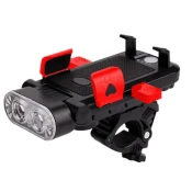 Punjiva LED lampa za bicikl sa sirenom i nosacem YW17417-4645