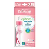 DR BROWNS Anticolic plasticna narrow boca 2x250ml