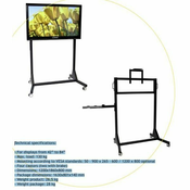VEGA ST 51 podni stalak za interaktivni ekran do 86 s kotacicima