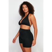 Trendyol Curve Black High Waist Knitted Firming Effect Bikini Bottom