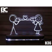 Black Cut 3D Lampa Nazovi me Bela