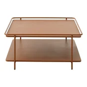 Kovinska klubska mizica v barvi terakote 75x75 cm Yuba – Unique Furniture