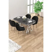 Hanah Home Trpezarijski set, 5 komada, Crni