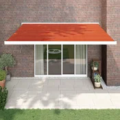 Tenda na uvlacenje narancasto-smeda 4 x 3 m tkanina i aluminij