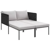 vidaXL vidaXL Ležalnik z Blazinami za 2 Osebi Antracitna 115x153x69,5 cm Jeklo, (22016095)