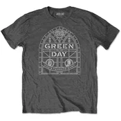 Green Day Stained Glass Arch Charcoal Grey M Majica