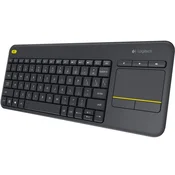 Logitech K400 Plus Touch Bežicna tastatura, YU, AA, Crna