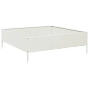 Vidaxl Vrtna visoka greda bela 100x100x33,5 cm jeklo