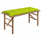 Greatstore Zložljiva vrtna klop z blazino 118 cm bambus
