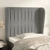 Vidaxl vidaXL Vzglavje s krilci svetlo sivo 83x23x118/128 cm žamet