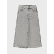 Sinsay - Pamucne wide leg farmerke - svetlo siva