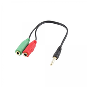 White Shark KABEL 3,5mm x2 F. 3Pin - 3,5mm M. 4Pin 0,2M