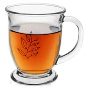 shumee Steklena skodelica z ročajem za pitje kave, čaja, zelišč, pijač 450 ml