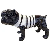 Casa Padrino luxury decorative figure bulldog black/white 59 x H. 40 cm - Decorative sculpture - Living room decorative figure - Garden decorative figure - Luxury decorative animal figure